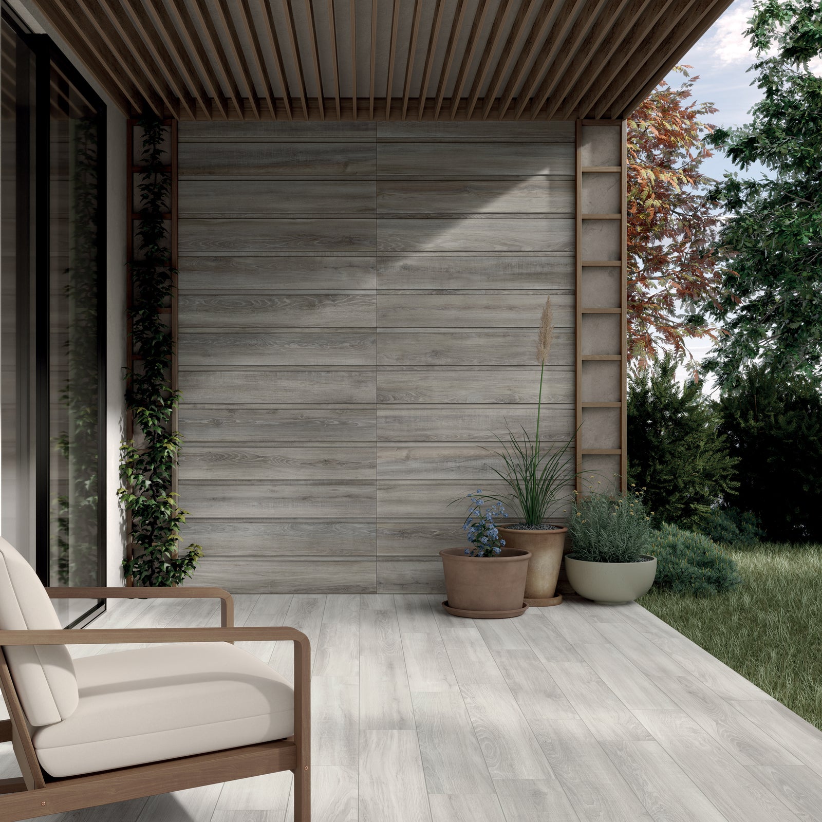 Wood effect floors in real rooms