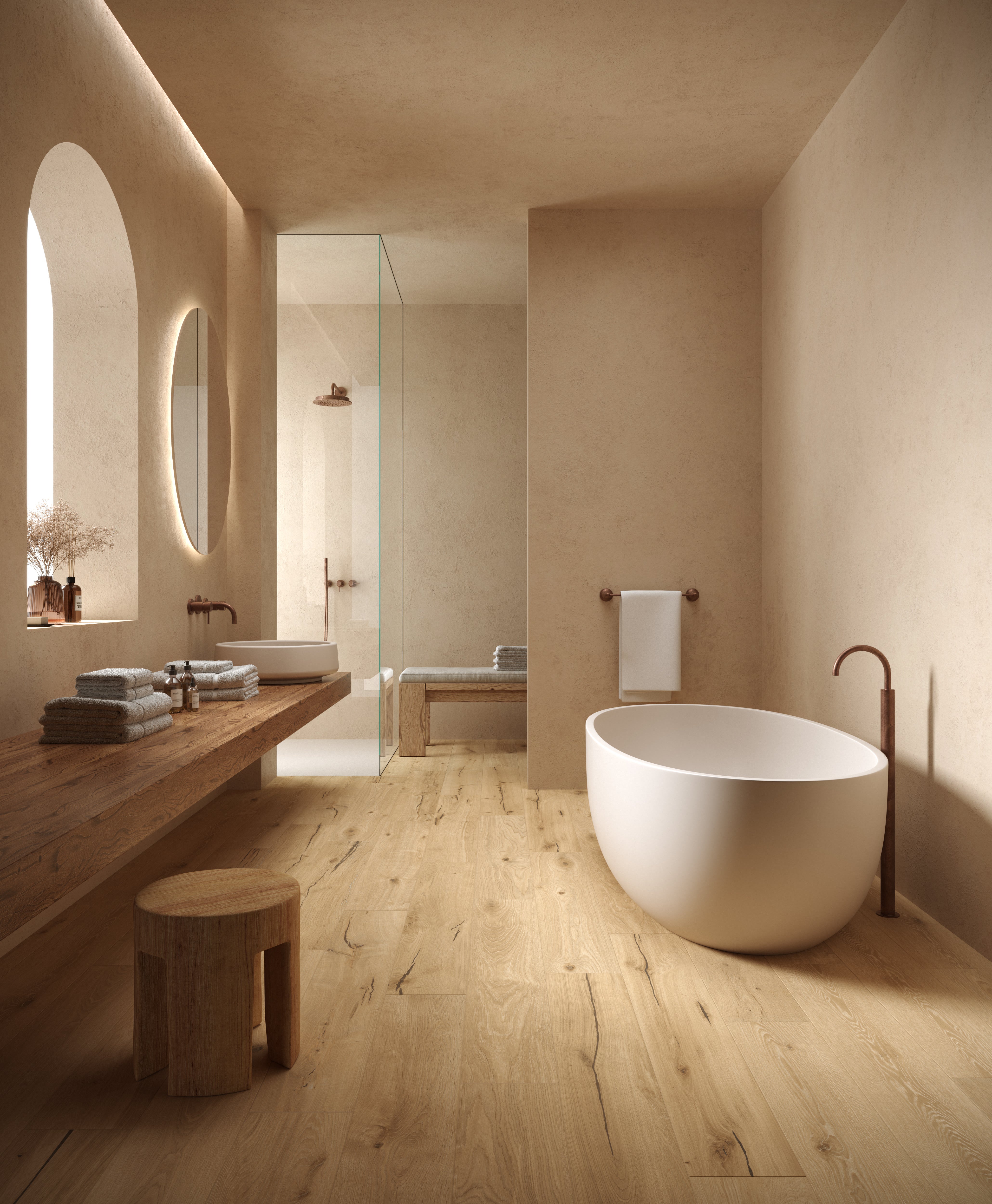 Wood effect floors in real rooms